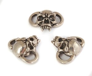 Fang Skull (Boot-Lace / Bracelet) - Zinn (Steel-Finish) 