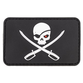 Klettabzeichen, 3D, "Skull with Swords", schwarz (3D-Patch) 