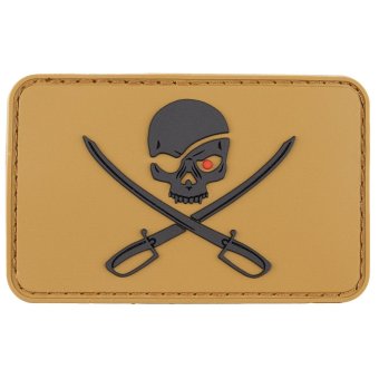 Klettabzeichen, 3D, "Skull with Swords", coyote tan (3D-Patch) 