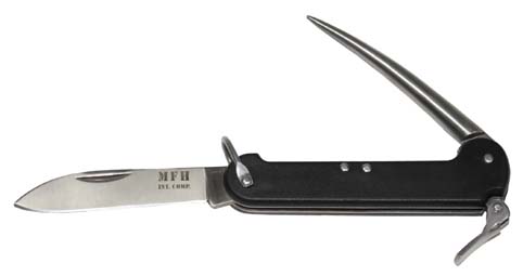 MFH - BW Marine-Taschenmesser, "schwarz", mit Marlspieker 