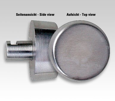 Knauf - rostfrei, rund, mit Zapfen, ø 22mm 