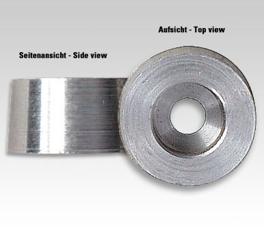 Knauf - Aluminium - rund, mit Bohrung, ø 20mm 