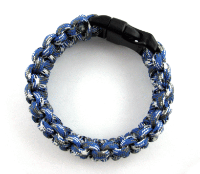 Paracord Armband - blue camo (handmade) Gr. L 