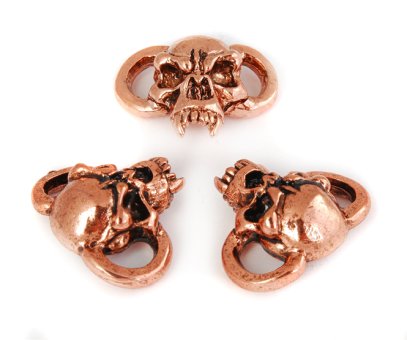 Fang Skull (Boot-Lace / Bracelet) - Zinn (Kupfer antik) 