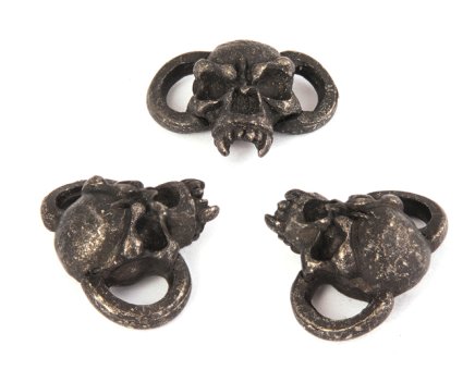 Fang Skull (Boot-Lace / Bracelet) - Zinn (schwarz oxidiert) 