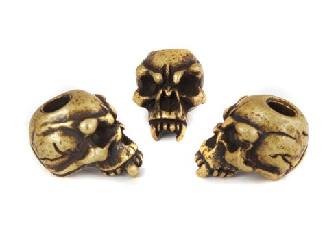 Fang Skull Bead - Zinn (Messing-Finish) 