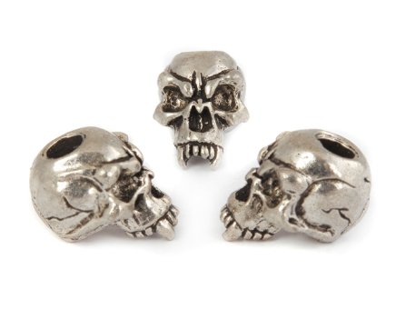 Fang Skull Bead - Zinn (Steel-Finish) 