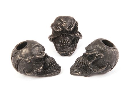 Grins Skull Bead - Zinn (schwarz oxidiert) 