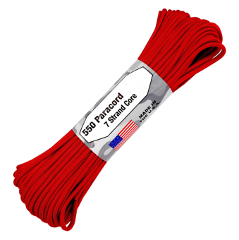 Paracord 550, Typ III, 15 m (50 ft.) - Farbe: Safety Red 