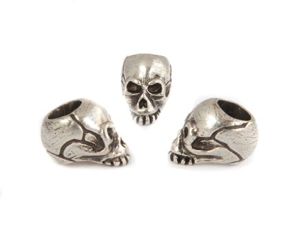 Joe Mini Skull Bead - Zinn (Steel-Finish) 