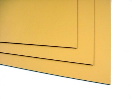 KYDEX, Platte ca. 200x300 mm, Stärke ca. 1,8 mm, Farbe: Ocker-Gelb